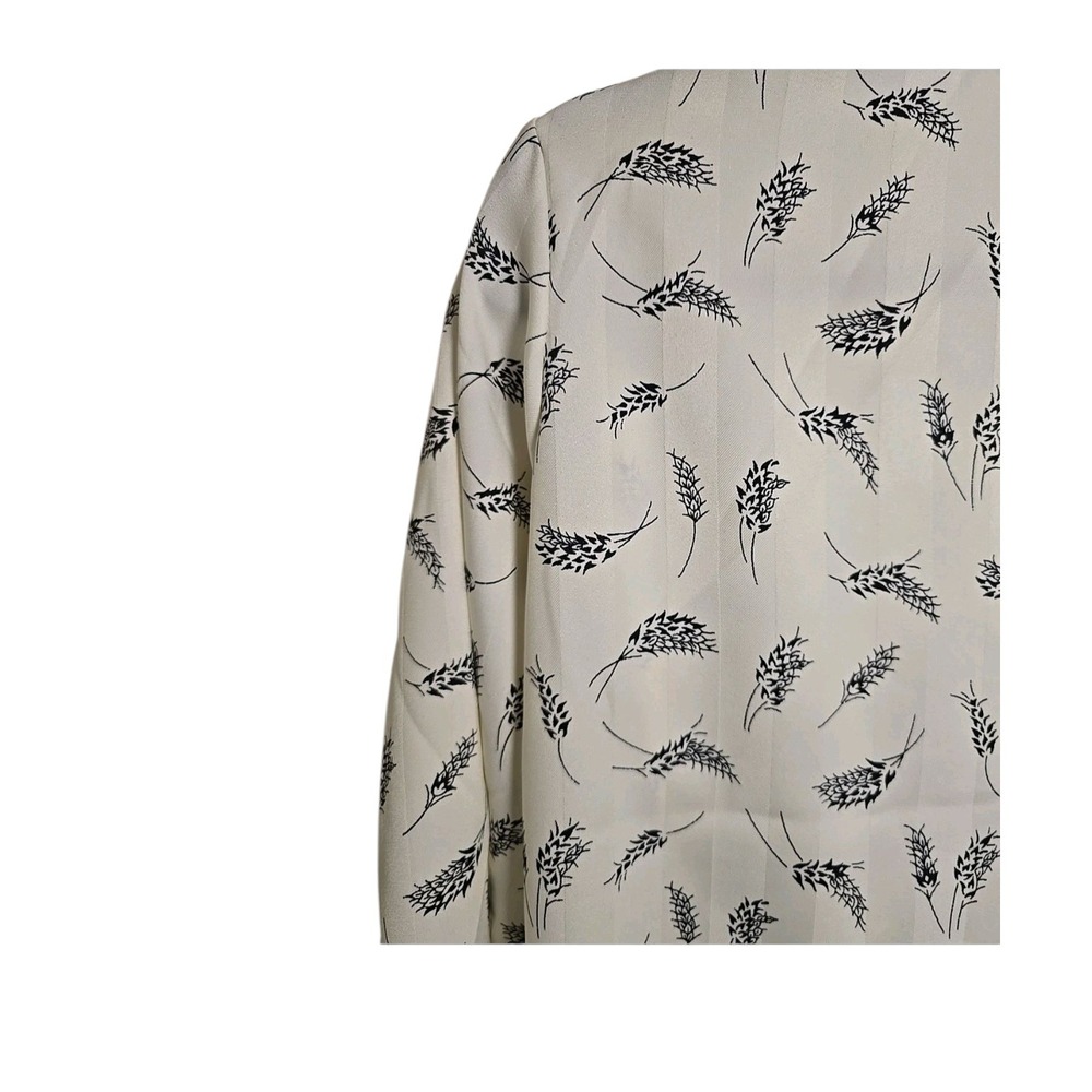 Vintage ILGWU USA‎ 70s Alice Stuart Jonathan Logan Wheat Print Frog Button Top S - Picture 8 of 12
